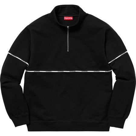 Supreme Logo Piping Half Zip Sweatshirt - Black