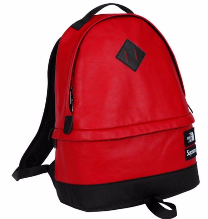 Supreme North Face Leather Day pack - Red – Street Wear Official