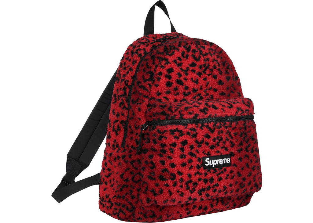 supreme red leopard backpack