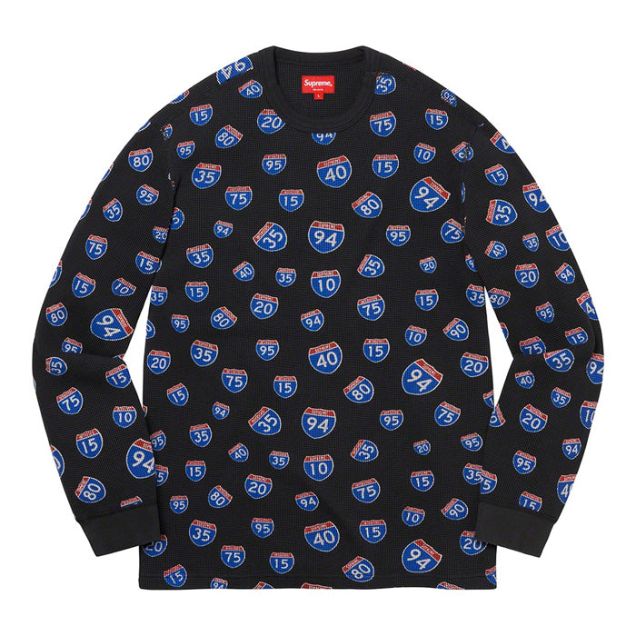 Supreme Interstate Waffle Thermal- Black – Streetwear Official