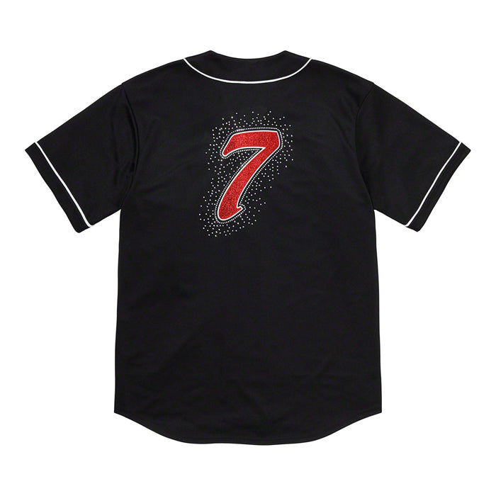 Supreme Rhinestone Baseball Jersey- Black – Streetwear Official