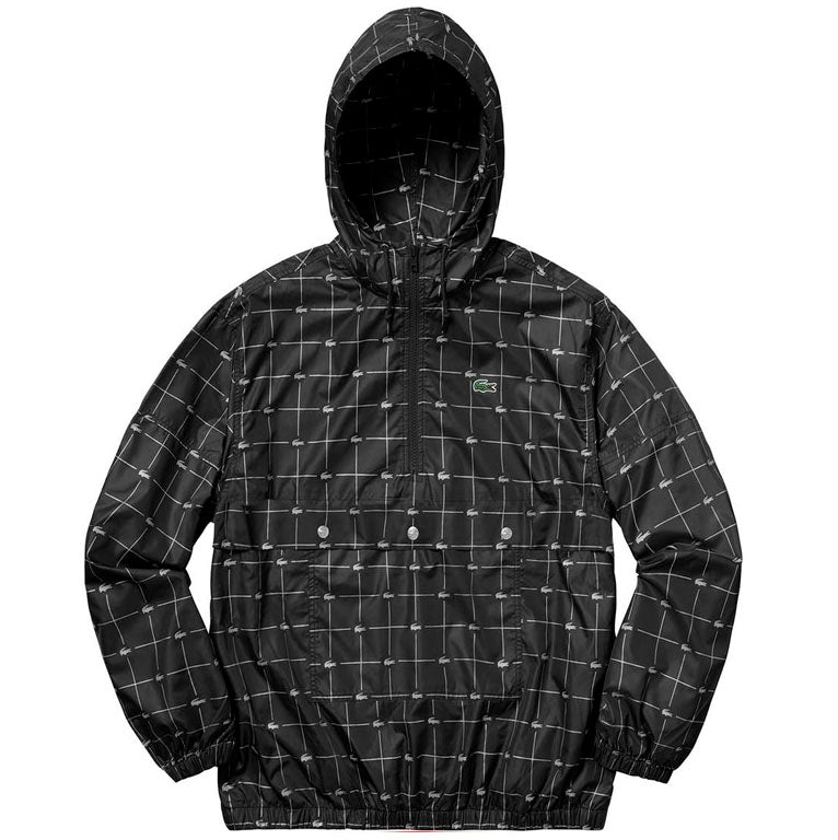 Supreme Lacoste Reflective Grid Nylon Anorak- Black