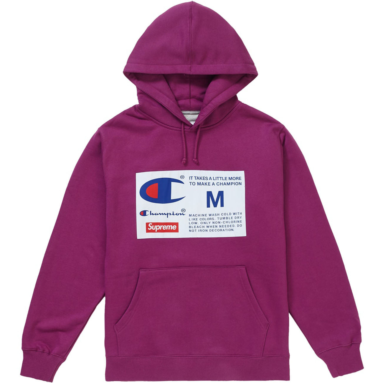 Supreme - Supreme Champion Label Hooded Sweatshirt- Bright Purple