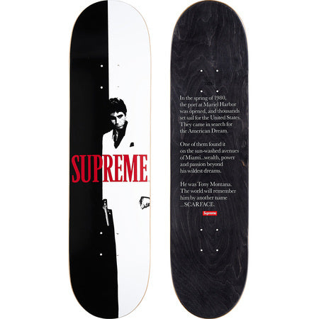 トップシークレット Supreme Scarface split skateboard + ギフト