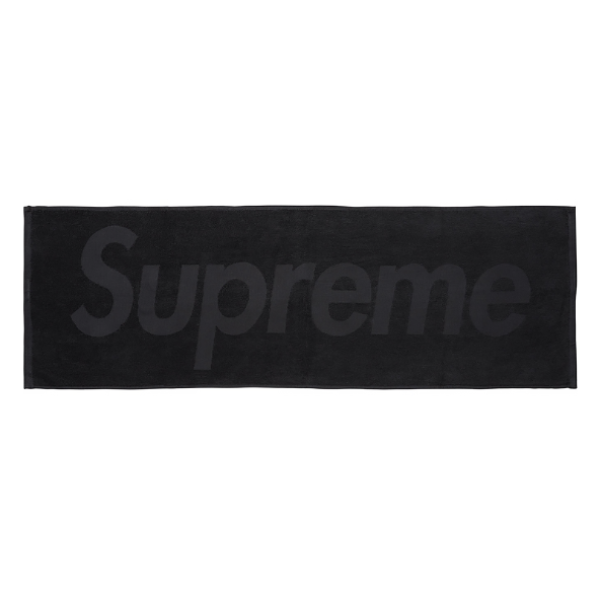 supreme 17ss terry logo hand towel black | bumblebeebight.ca