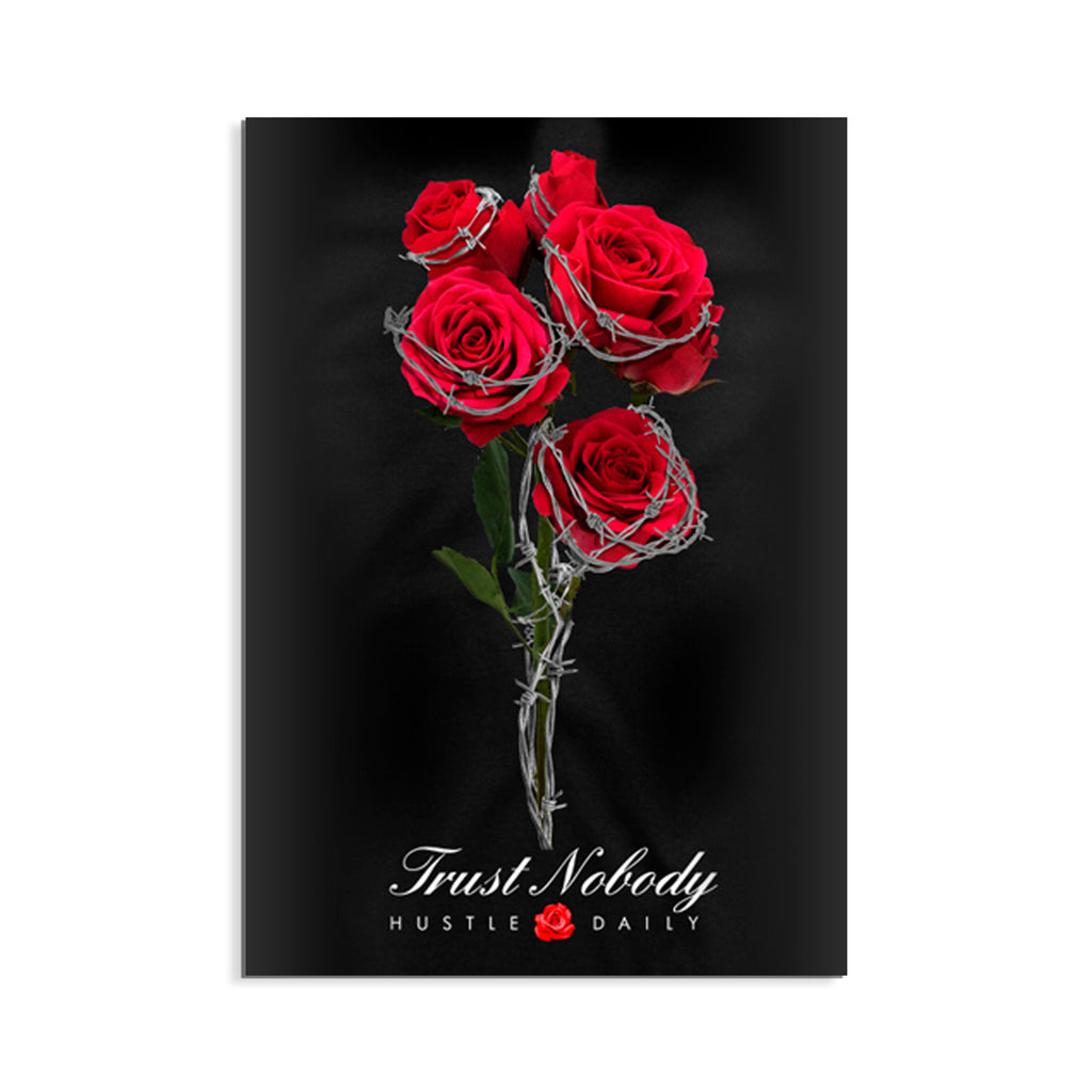 Retro Bred 4 Barbed Roses Poster 