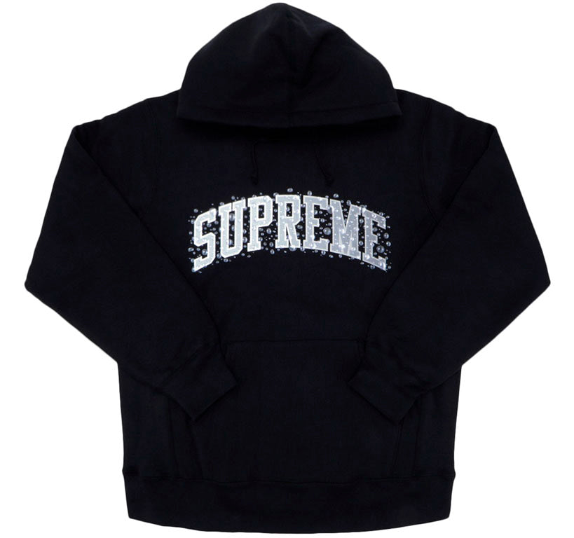 Supreme Bleached Hooded Sweatshirt Hoodie Black Size LARGE NEW