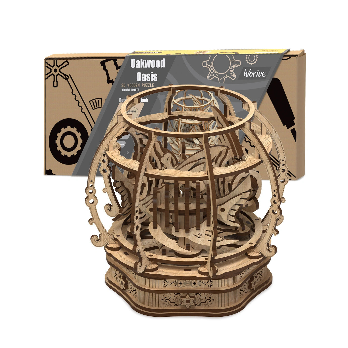 Fashion Simple Oak Oasis Shape Puzzle Toys - Educational Wooden Puzzle