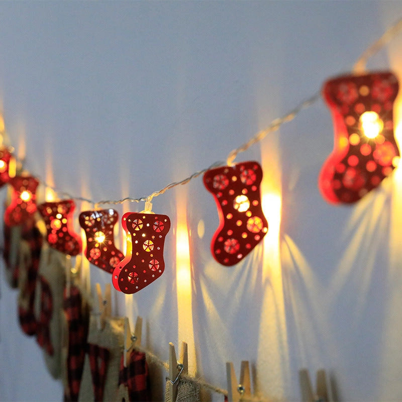 Christmas LED Light String with Santa Claus, Elk, and Snowman Ornaments