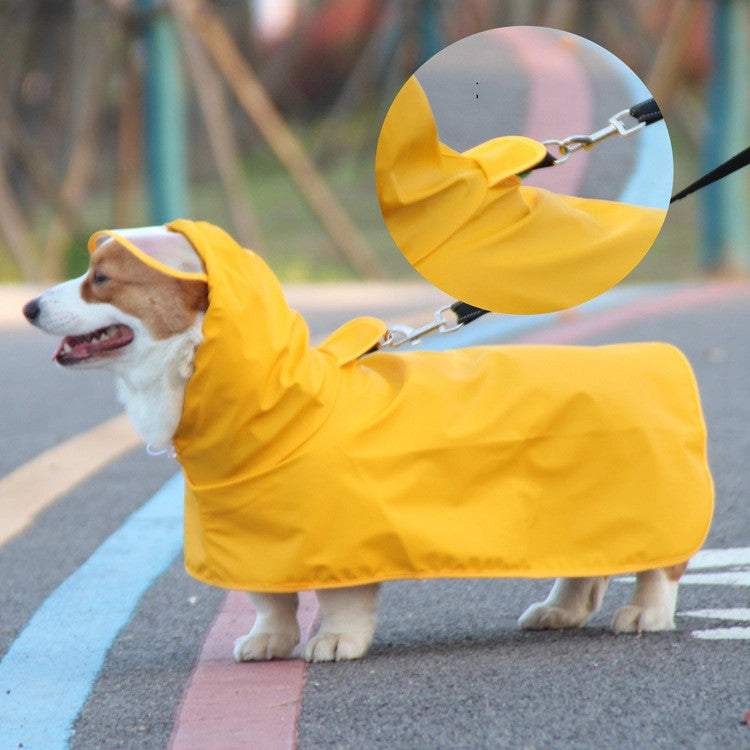Transparent Brim Dog Raincoat with Adjustable Bellyband