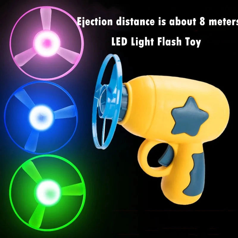 LED Light Pet Toy Set with Flying Saucer Launcher for Dogs and Cats