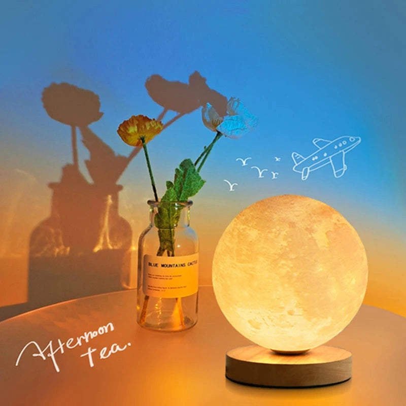 3D Magnetic Floating Levitating Moon Lamp with Touch Control and 3 Colour Options