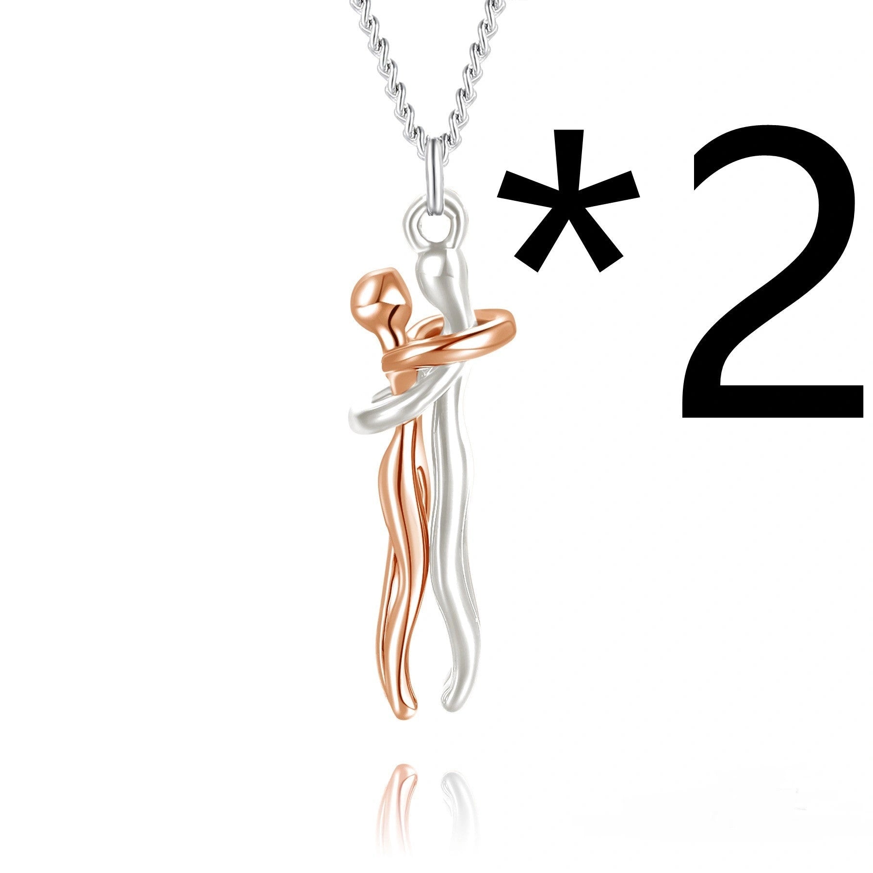 Affectionate Hug Necklace for Couples in Punk Street Style