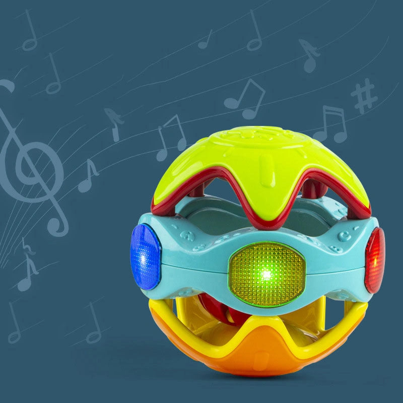 Baby Rolling Ball Crawling Educational Toy in Bright Yellow and Orange