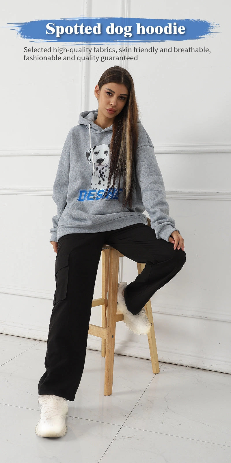 Stylish Women's Printed Long Sleeve Sweatshirt