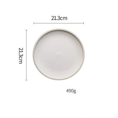 Pure Colour Matte Ceramic Plate Set with Sesame Point Glaze