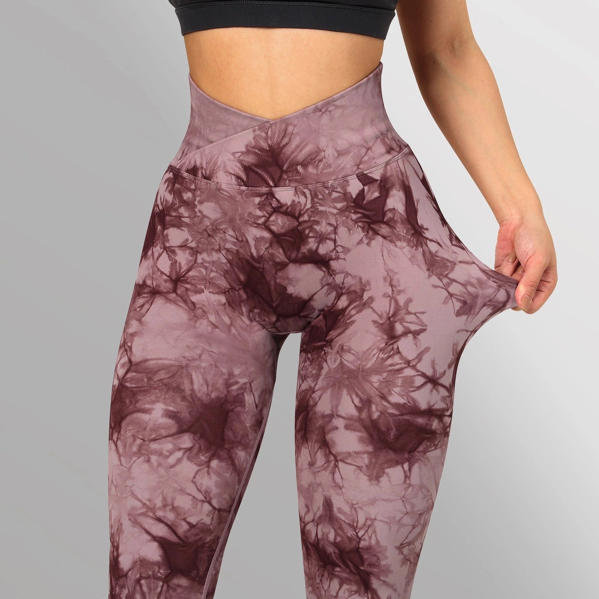 Seamless Tie Dye Leggings for Women with Push-Up Design