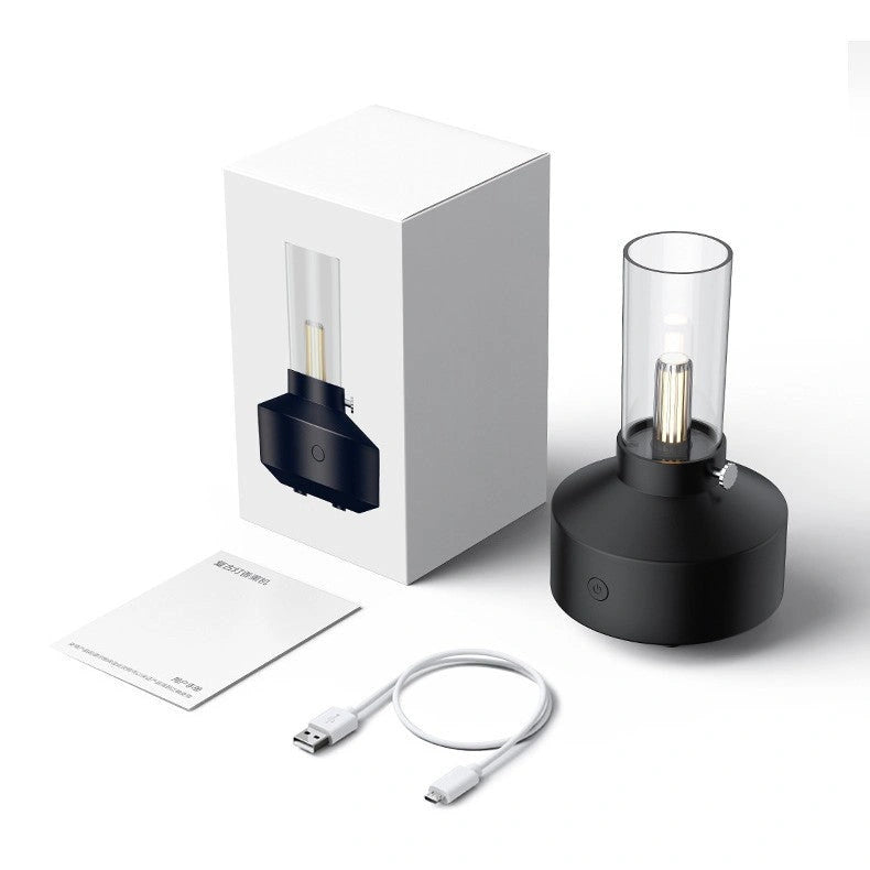 Retro Light Aroma Diffuser with LED Filament Night Light and Humidifier