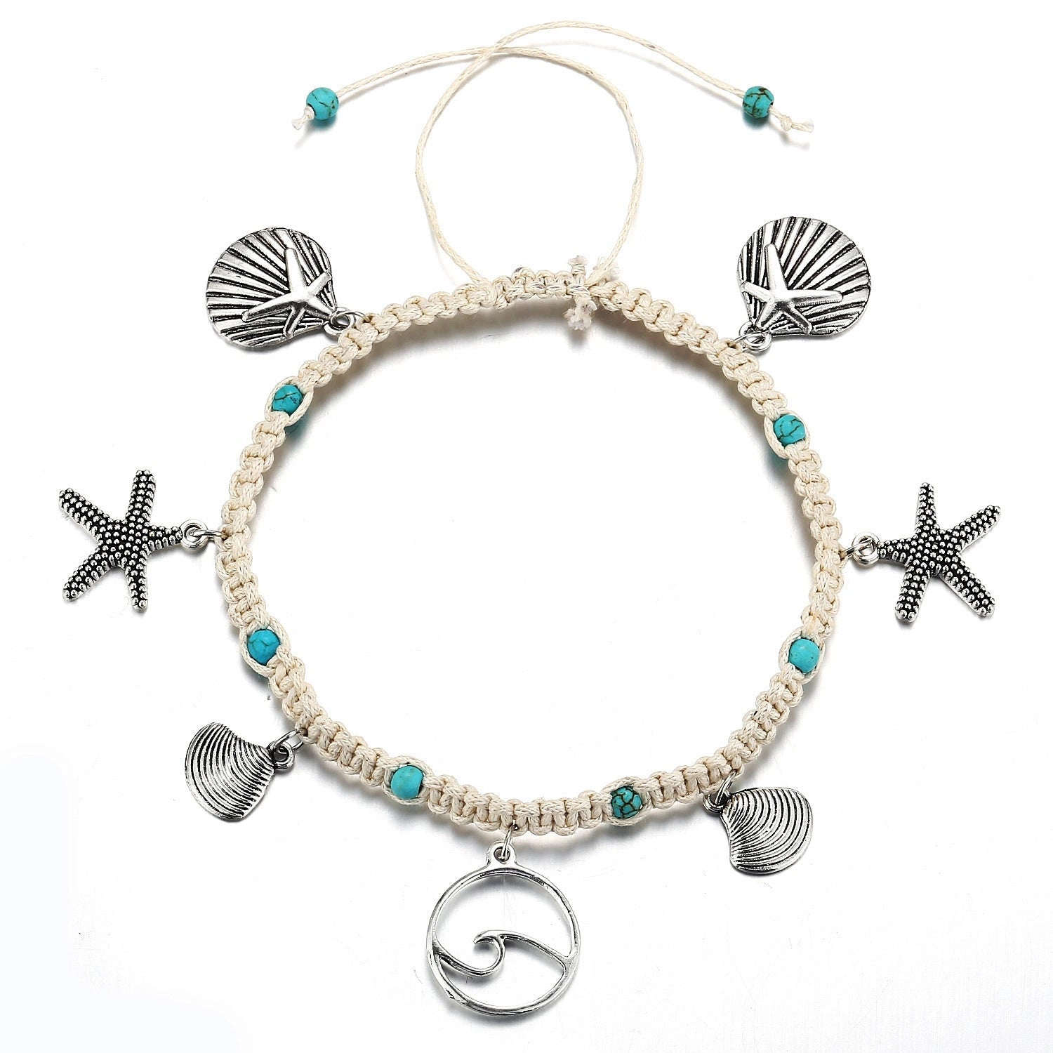 Starfish Design Zinc Alloy Anklet for Women Beach Foot Jewelry