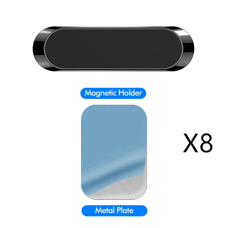 F6 Strip Plate Magnetic Car Phone Holder with Steel Spring Frame