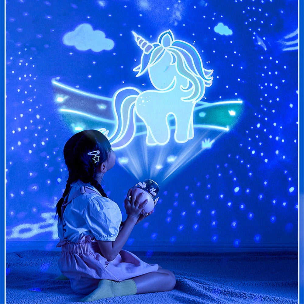 USB Rechargeable Space Rotation Night Light Projector with 12 Films