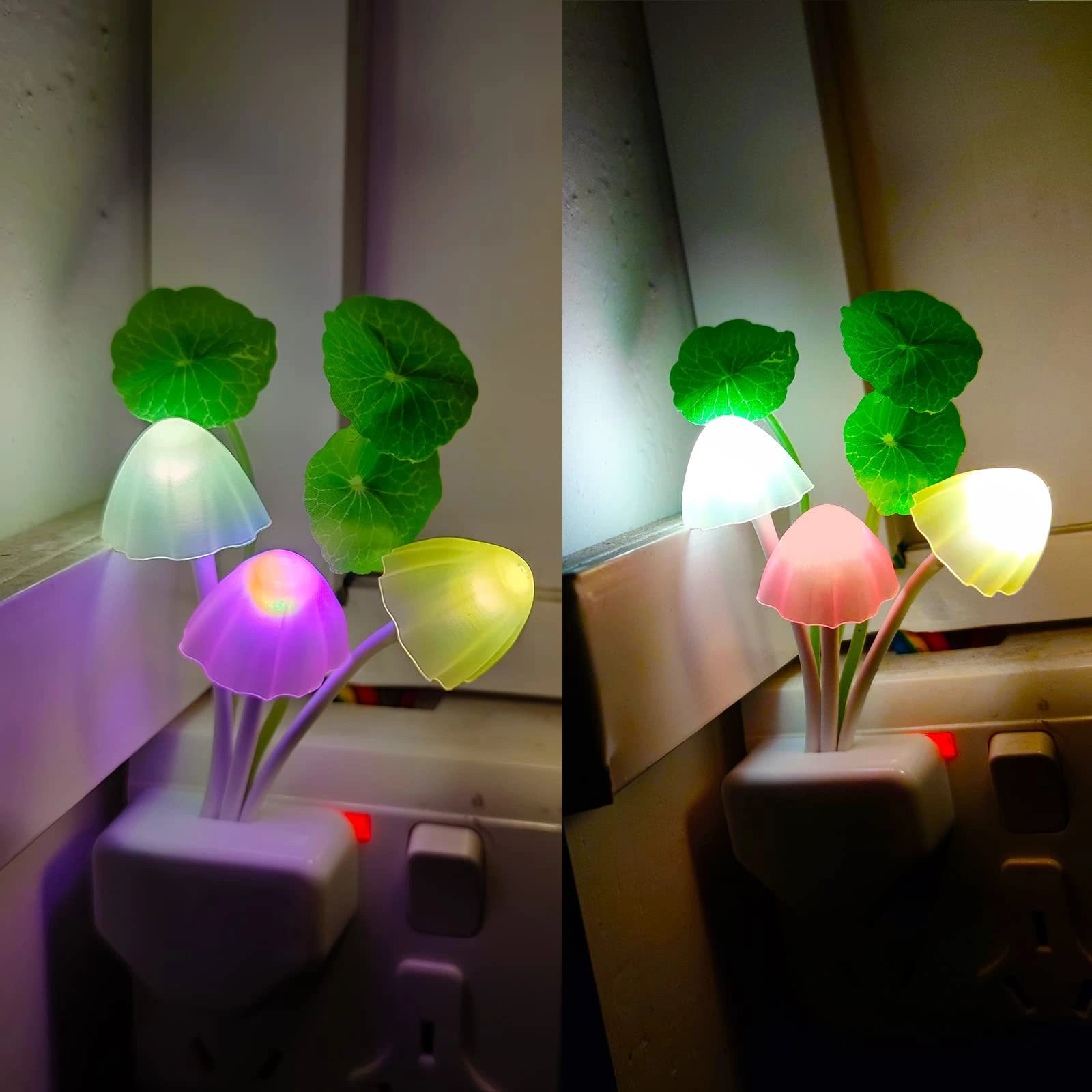 LED Mushroom Night Light with Colour Changing Feature and Automatic Sensor