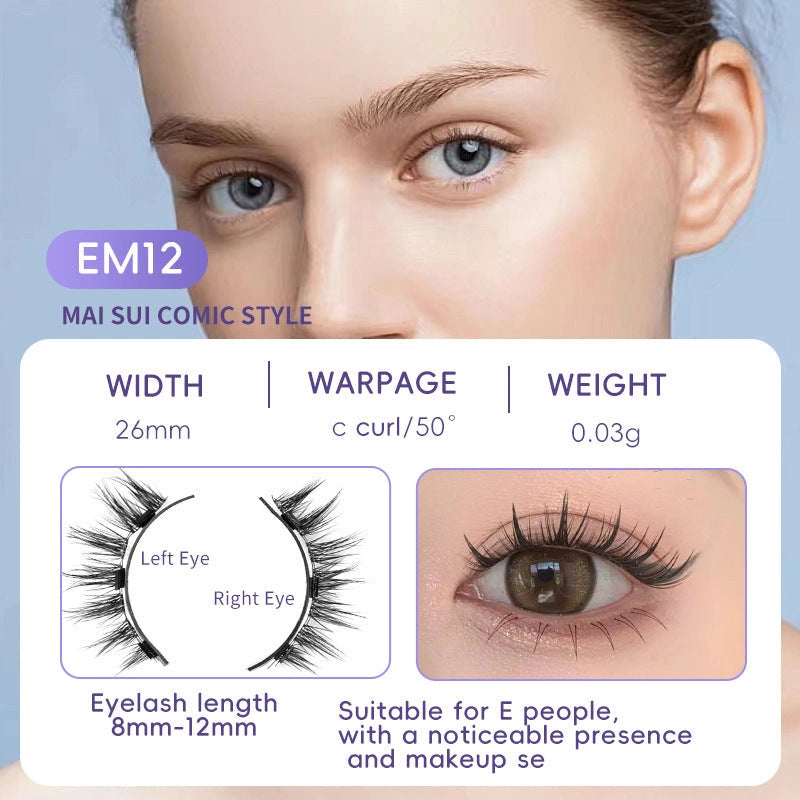 Magnetic Suction False Eyelashes, Mink Hair, Super Soft & Natural