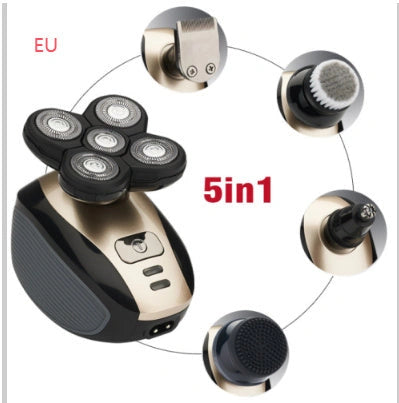 5-in-1 Electric Shaver with 5 Floating Blades for Men, Waterproof and Rechargeable