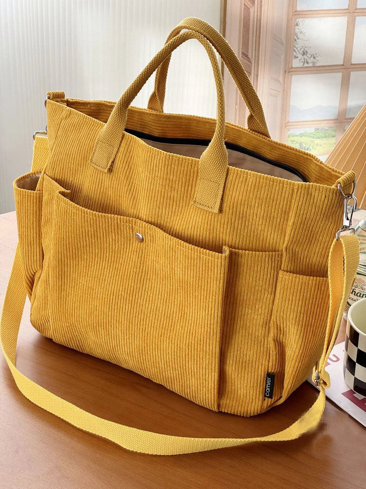 Stylish Thick Corduroy Shoulder Bag for Daily Commute