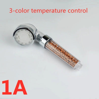 Color Changing LED Shower Head with Temperature Sensor and High Pressure