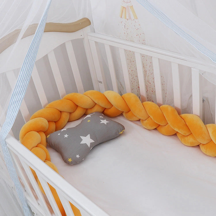 Baby Bumper Bed Braid Knot Pillow Cushion for Infant Crib Safety