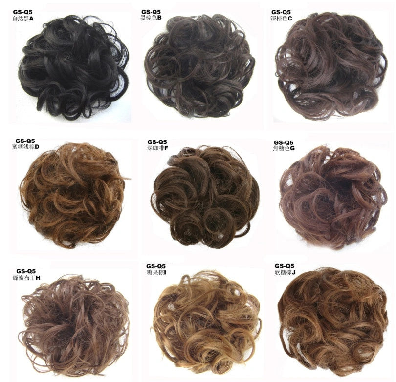 Synthetic Wavy Curly Messy Hair Bun for Women, 12cm Diameter