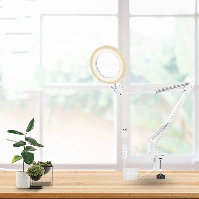 USB Magnifier LED Soldering Magnifying Glass with Heavy Round Base