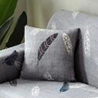 Stretchable geometric print sofa cover with spandex blend