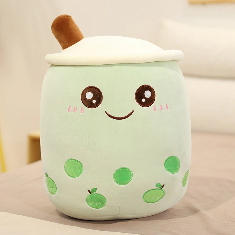Strawberry Milk Tea Plush Boba Toy Pillow for Youth