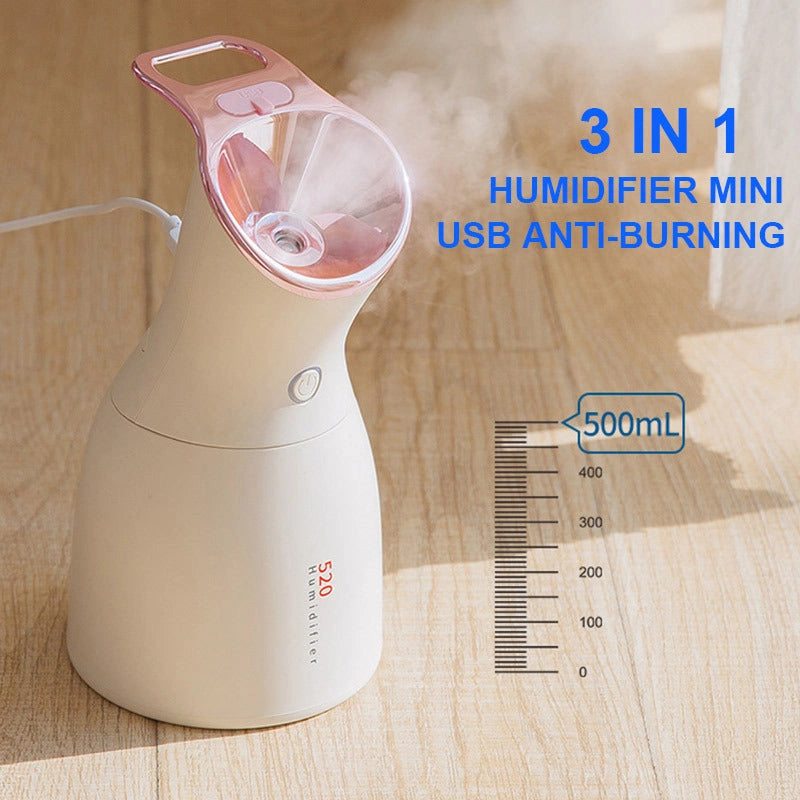 Three-in-one Purple Light Disinfection Lamp Humidifier with 500mL Capacity