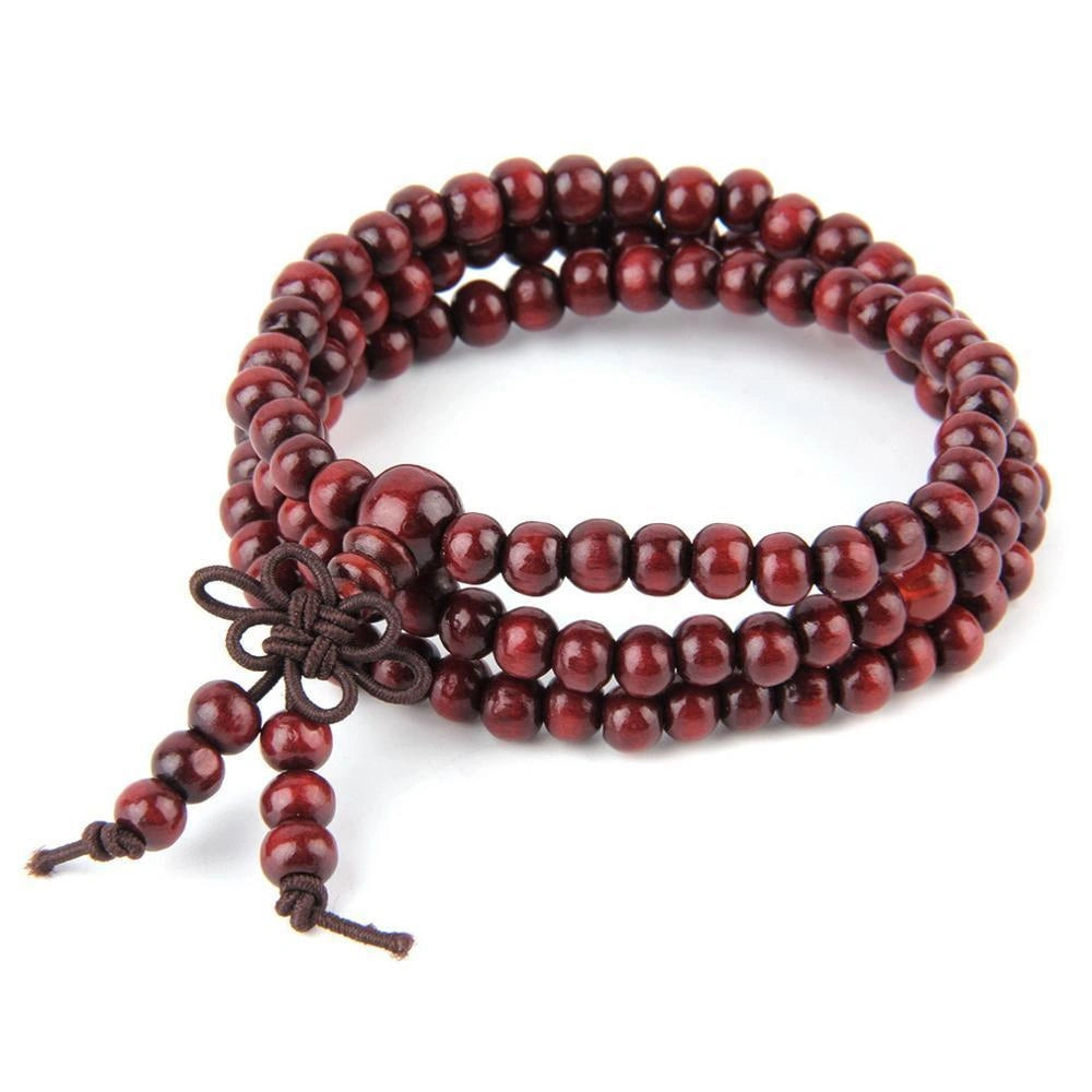6mm Natural Sandalwood Buddhist Meditation 108 Beads Bracelet