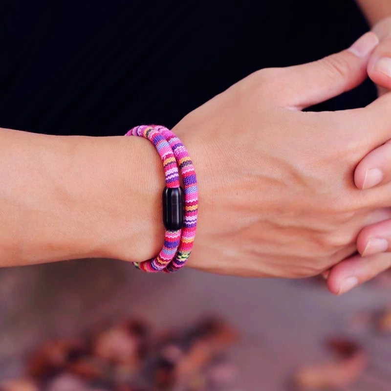 Bohemian Men's Stainless Steel Magnet Charm Bracelet in Various Colours