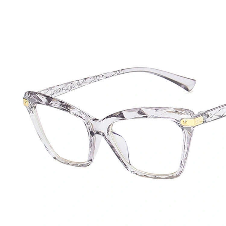 Anti-blue cat eye multi-faceted glasses for women