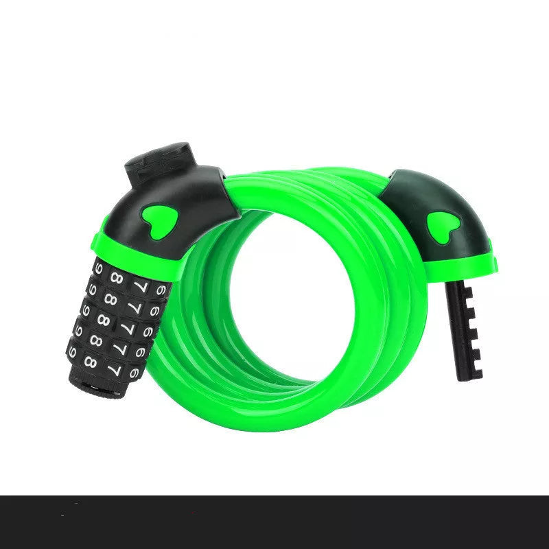 Steel wire bicycle code lock with adjustable password