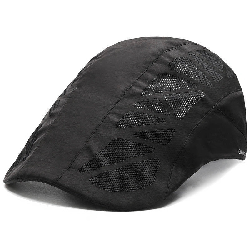Breathable Mesh Beret Hat for Summer with Quick-Dry Polyester