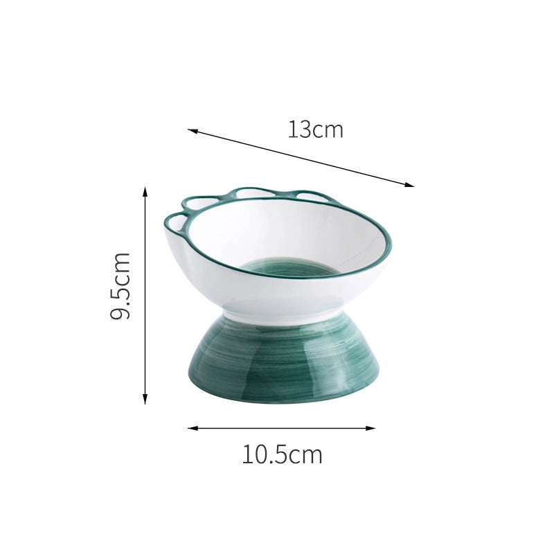 Ceramic Pet Bowl with 15-Degree Inclined Design