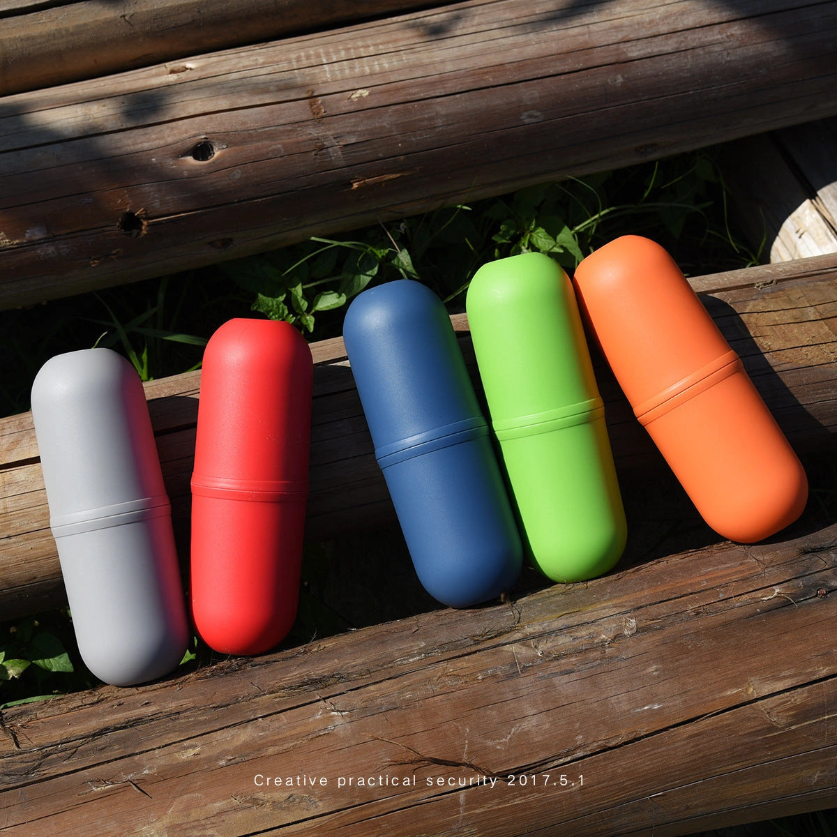 Capsule-shaped travel bottle with leak-proof design for outdoor activities