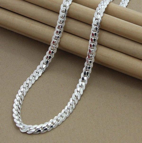6MM Full Side Silver Plated Necklace in European and American style