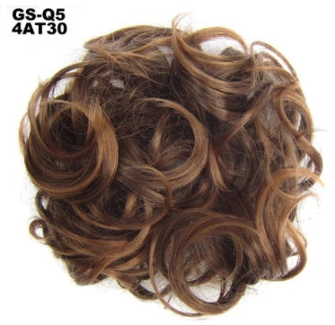 Synthetic Wavy Curly Messy Hair Bun for Women, 12cm Diameter