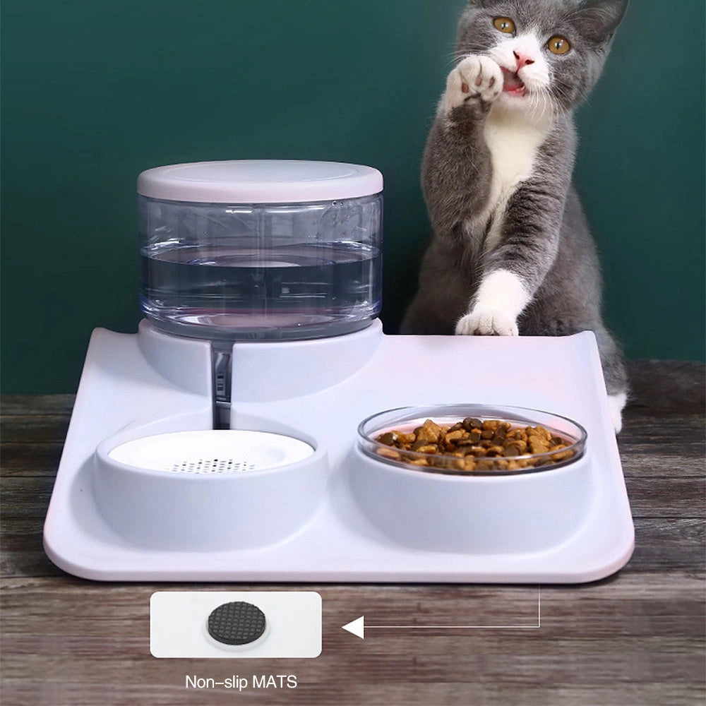 Automatic Feeder Water Fountain with 1.8L Capacity for Pets