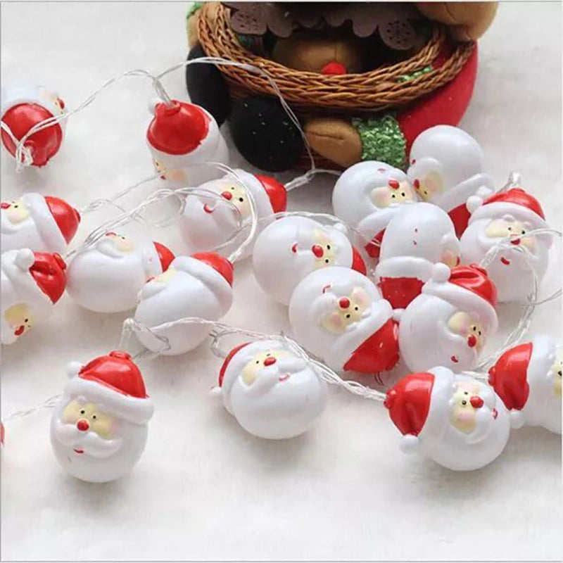 Santa Claus LED String Lights for Christmas Tree Decoration, Waterproof and Battery Operated