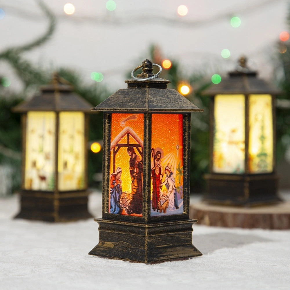 Santa Claus LED Night Light Battery Powered Hanging Lantern