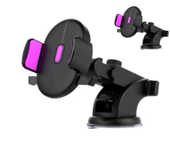 Telescopic Car Dashboard Phone Holder with Suction Cup and 360-Degree Rotation