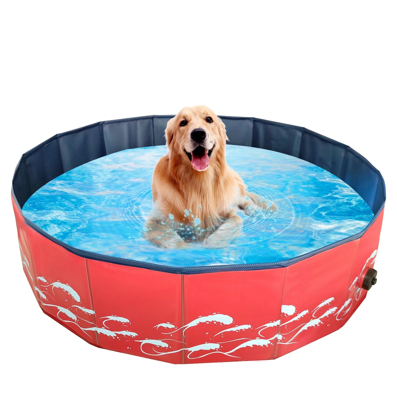 Collapsible Dog Pool with Drain for Easy Emptying